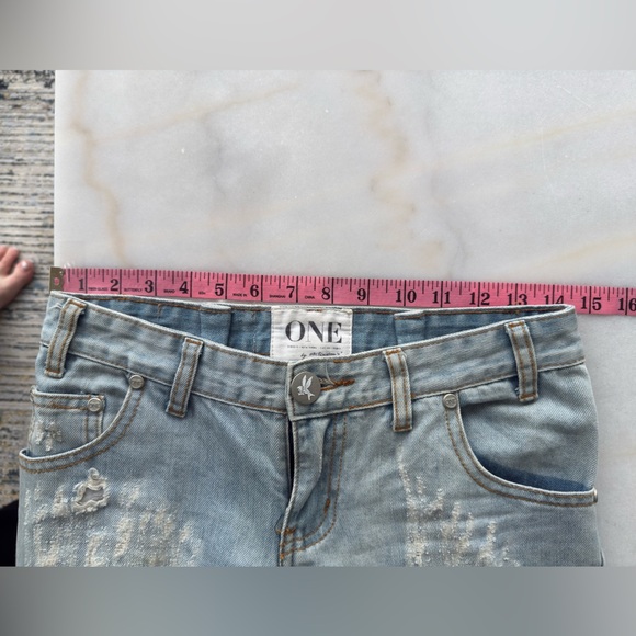One Teaspoon Blue Skinny Distressed Jeans - Picture 5 of 6